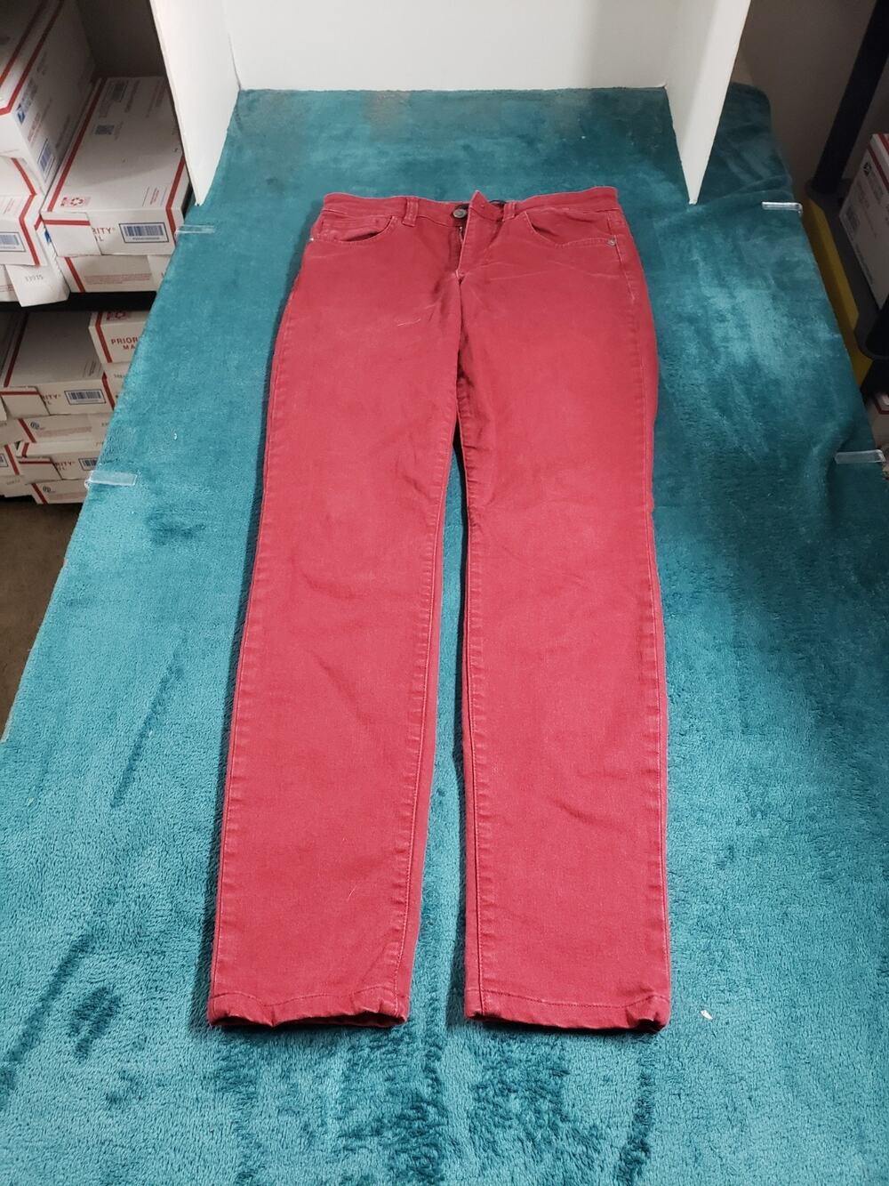 Joes Jeans Size 26 Womens Red Pants Stretch Denim Mid Rise Visionaire Skinny